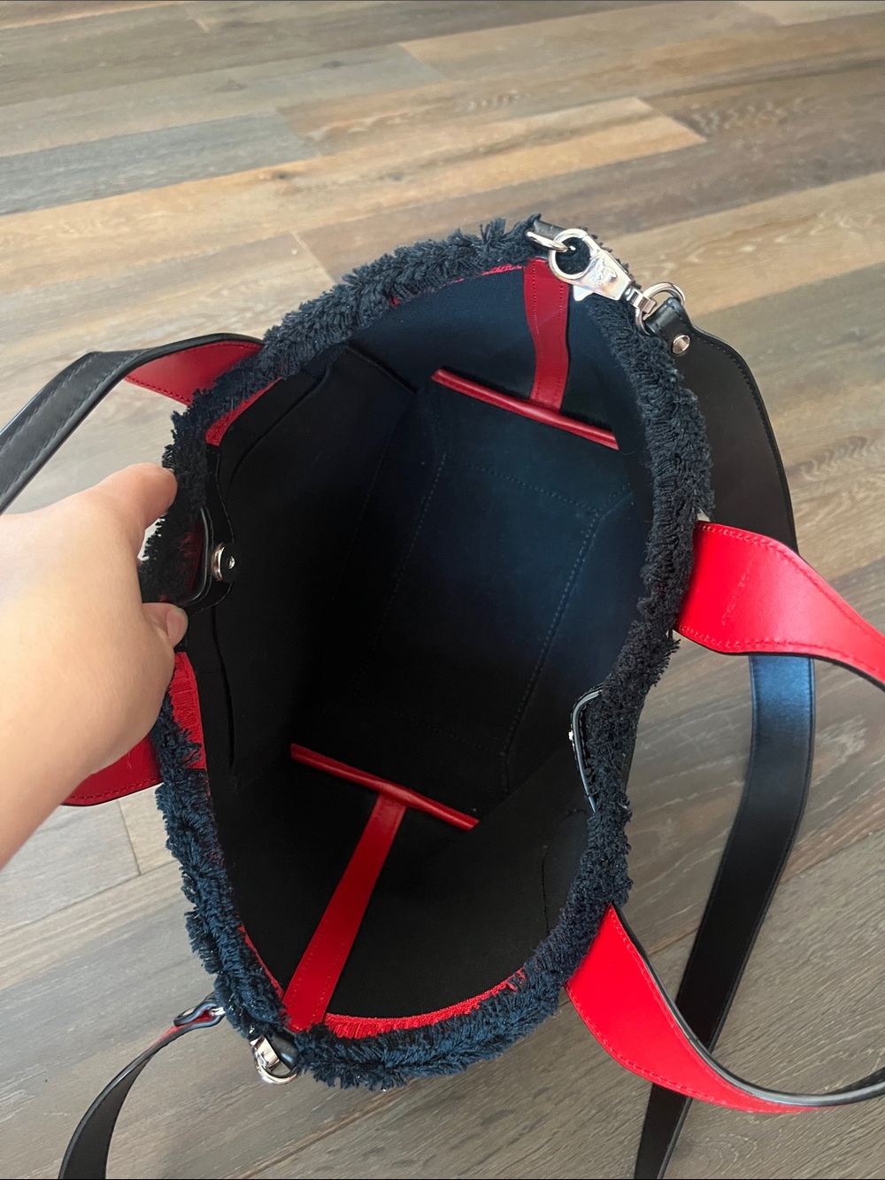 Christian Louboutin Black Mini Tote with Red Accents and Graffiti - Picture 3 of 7